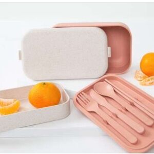 Layered Lunch Box with Clips + Utensils
